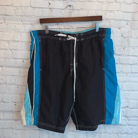 Speedo Other - Speedo Black, White & Blue Swim Trunks size L